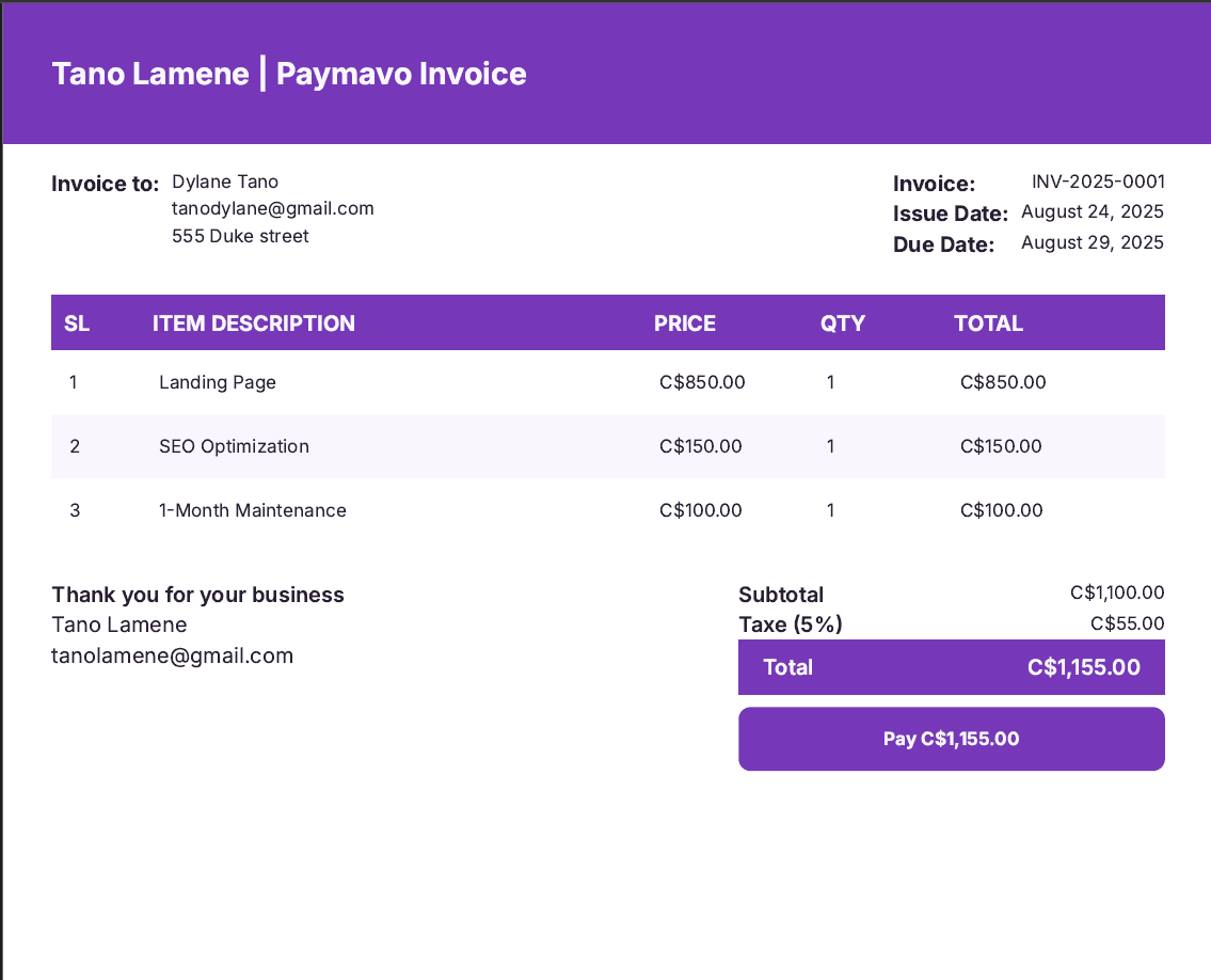 Paymavo — SaaS Invoicing Platform image 2
